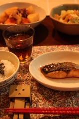 鰆の照り焼きのばんごはん