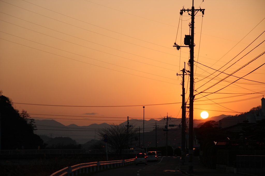 夕日