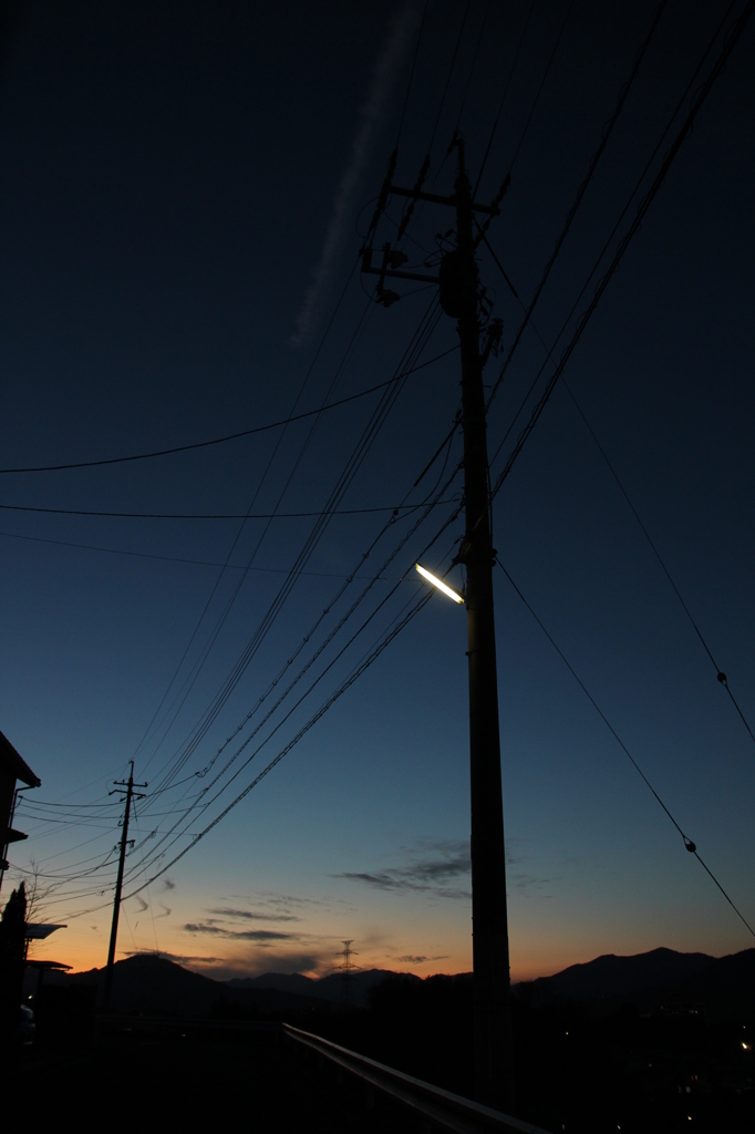 日没とひこうき雲