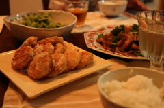 長芋の唐揚げのばんごはん