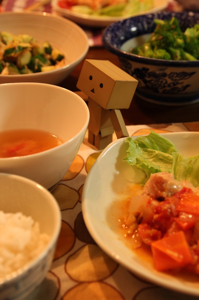 プチトマトのお味噌汁のばんごはん