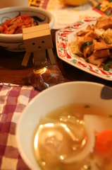 肉団子の豚汁のばんごはんと錦華饅頭