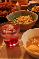 コロッケ・春雨サラダのばんごはん