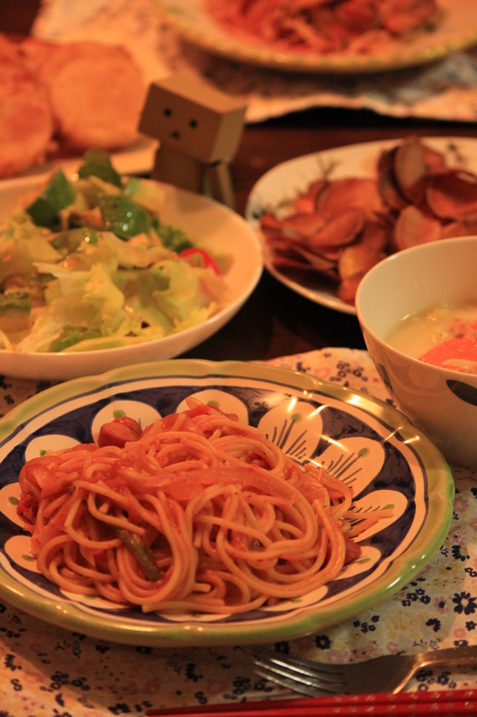 パスタの晩ごはん