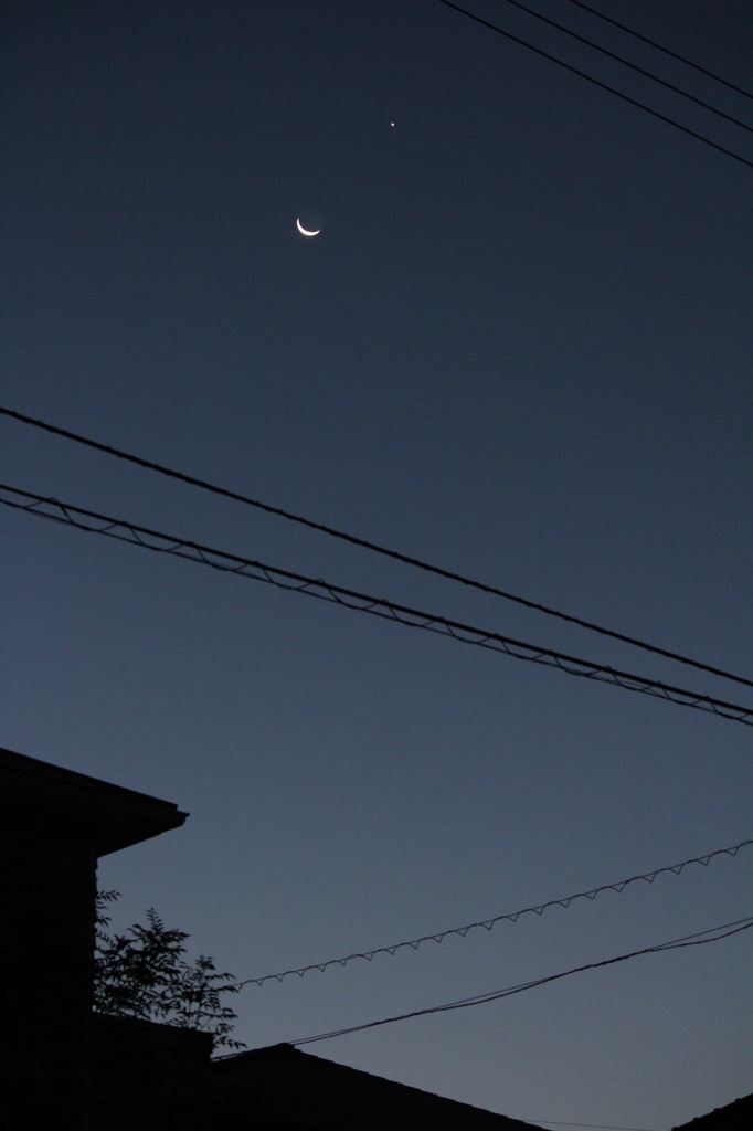 朝六時半の三日月
