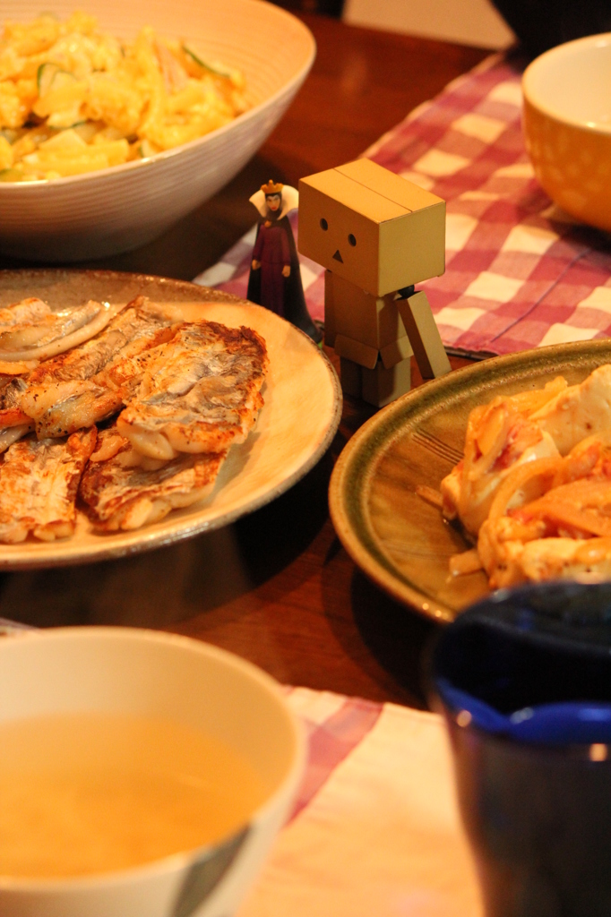 太刀魚の塩焼きのばんごはん