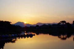 江津湖の夕焼け