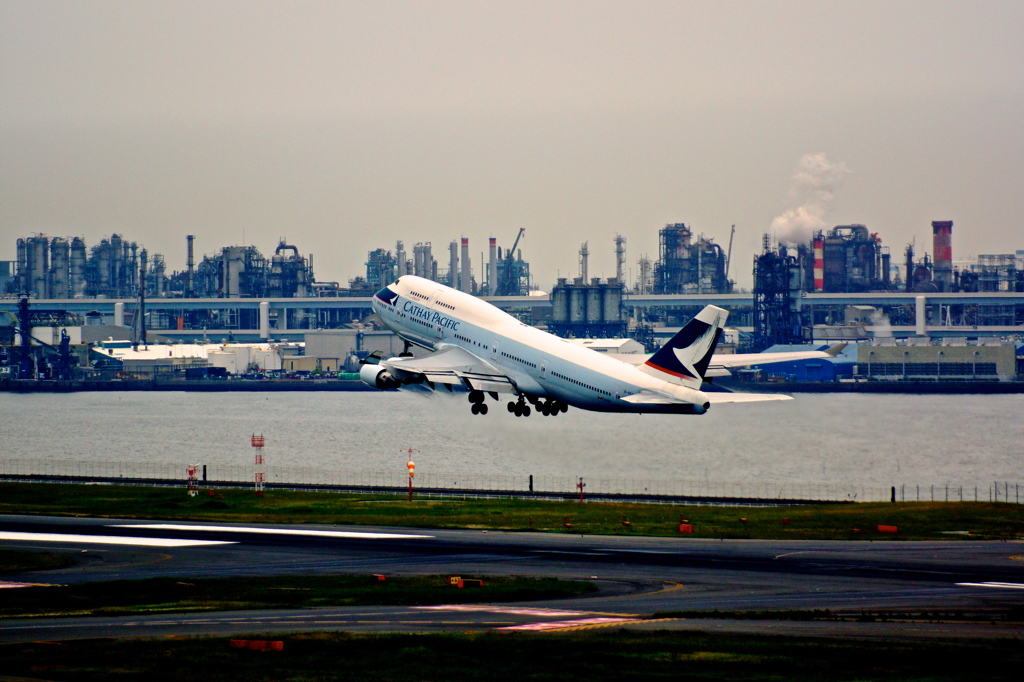 キャセイ　B747