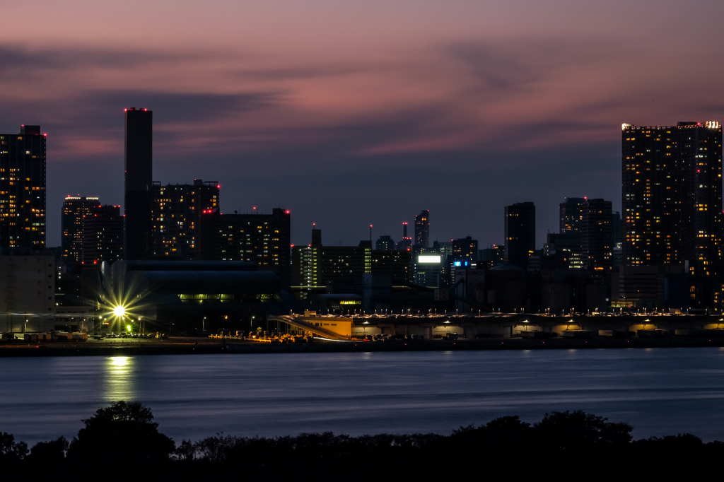 夕景、台場から品川埠頭