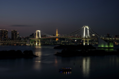 夕景、台場から東京湾