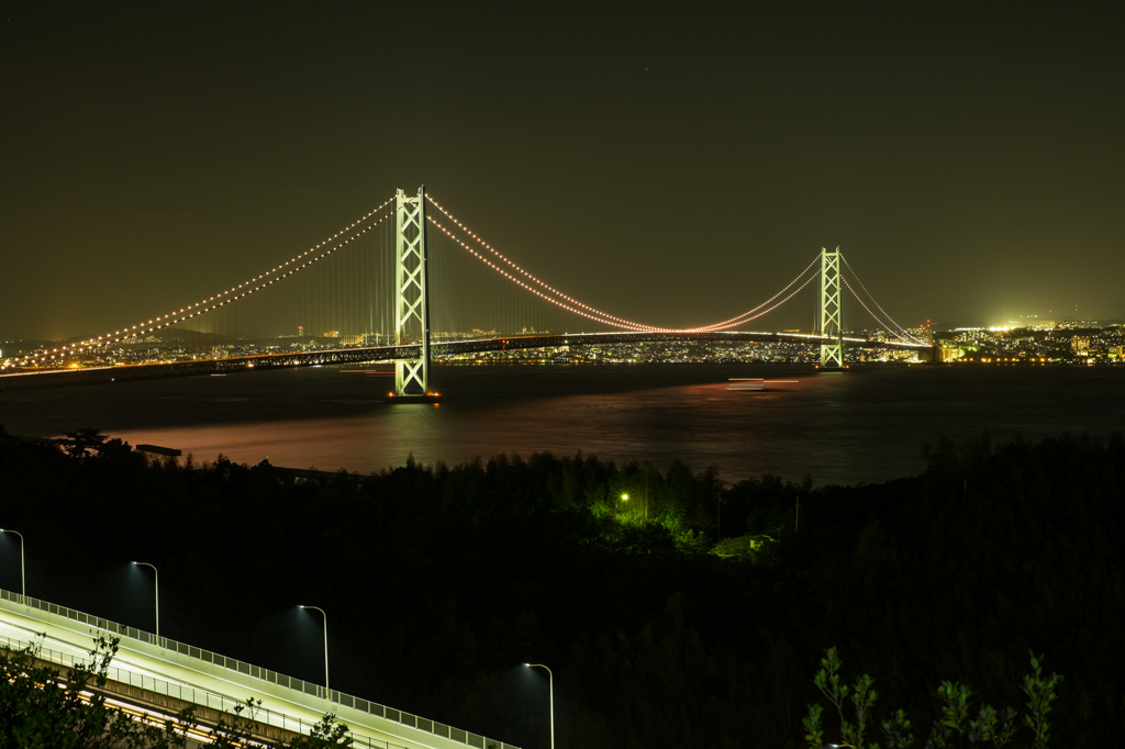 明石海峡大橋夜景