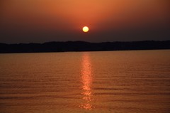 霞ヶ浦の夕日