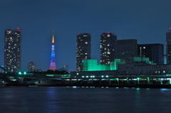 築地より東京タワー眺望