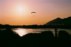 秋の夕日