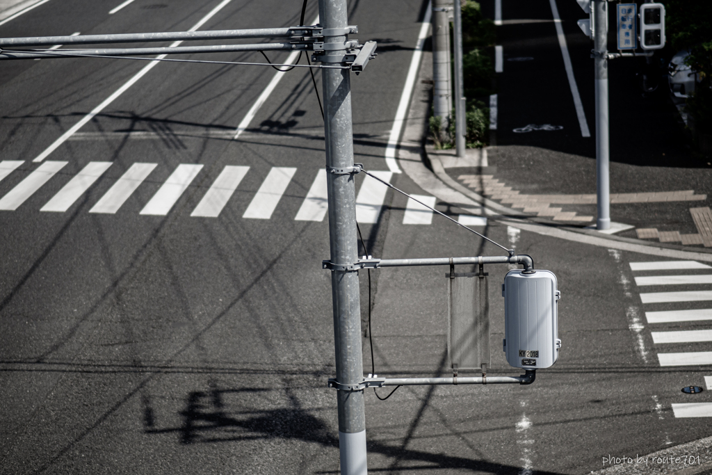 歩道橋にて