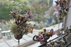 窓辺の花飾り 窓辺の花飾り