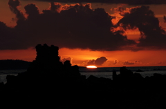 備瀬崎の夕日②