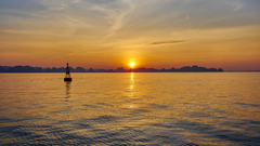 ハロン湾の夕日