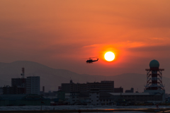 夕暮れの空港