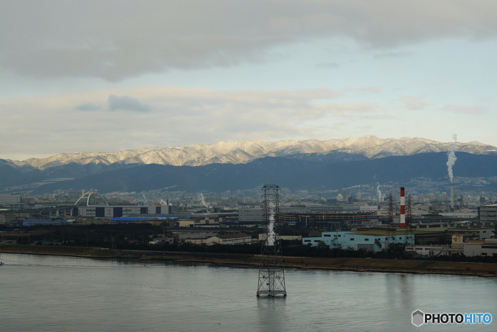 六甲山に雪