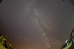 対角魚眼で撮ったニセコの星空、天の川