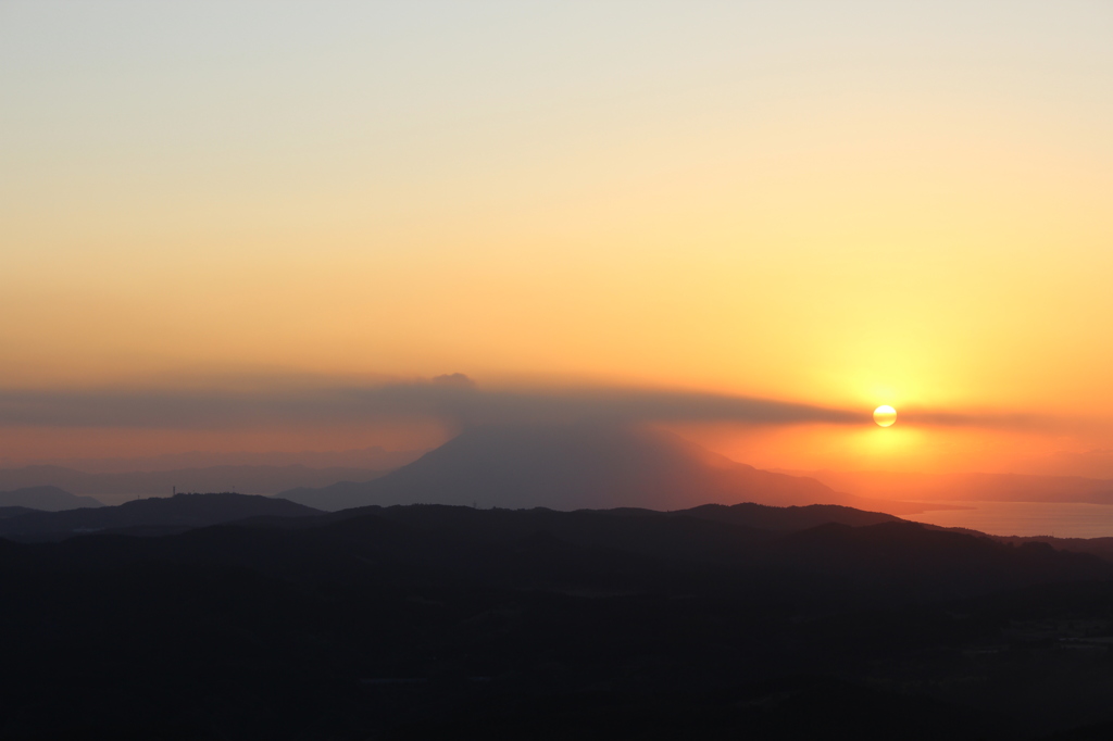 桜島の夕日