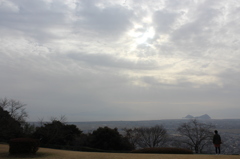 灰で見えぬ桜島