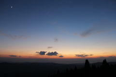 三日月と金星と夕焼け②