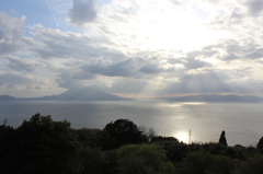 天使の梯子と桜島③