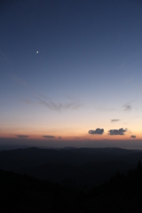 三日月と金星と夕焼け①