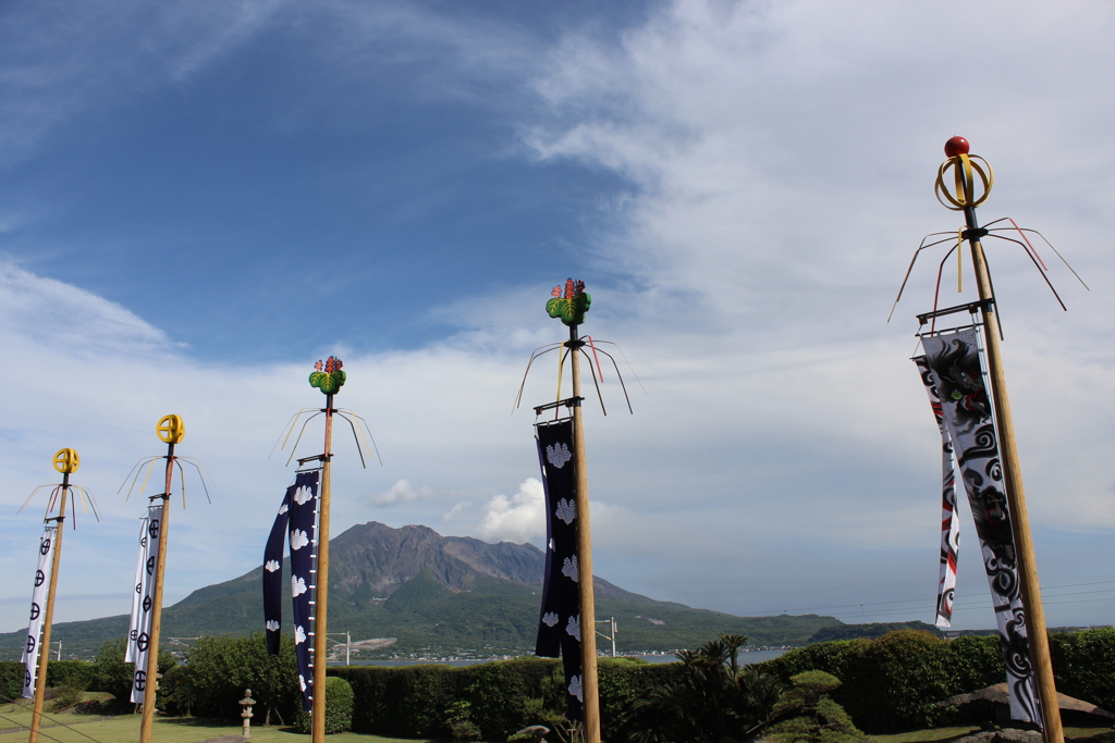 五月幟と桜島①