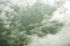 雨の果無峠から。