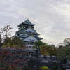 大阪城と紅葉と
