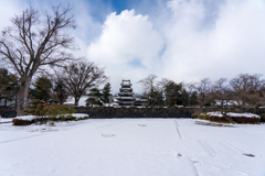 雪の松本城④
