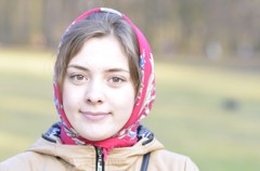 Portrait of a girl in a park.
