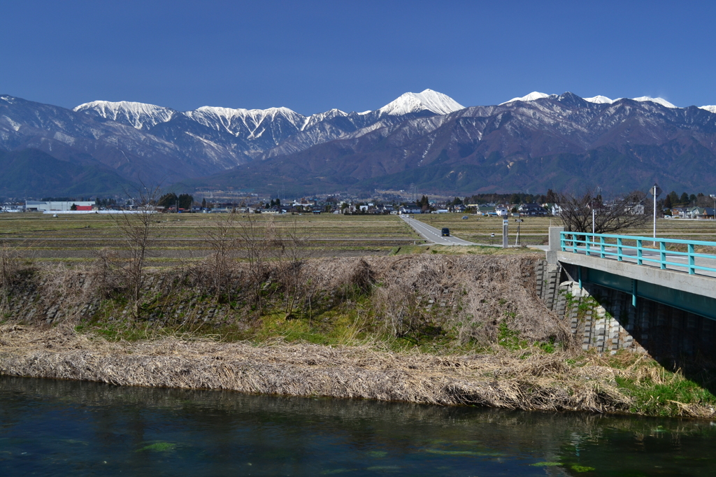 北アルプス晴天　常念岳四景