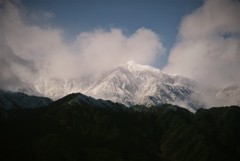 雪煙る大天井岳　(フィルムスナップ）