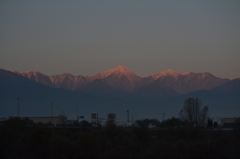 常念岳の朝