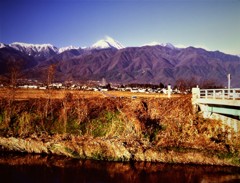 常念岳の朝　（フィルムの残像）