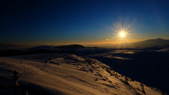 雪原の朝景