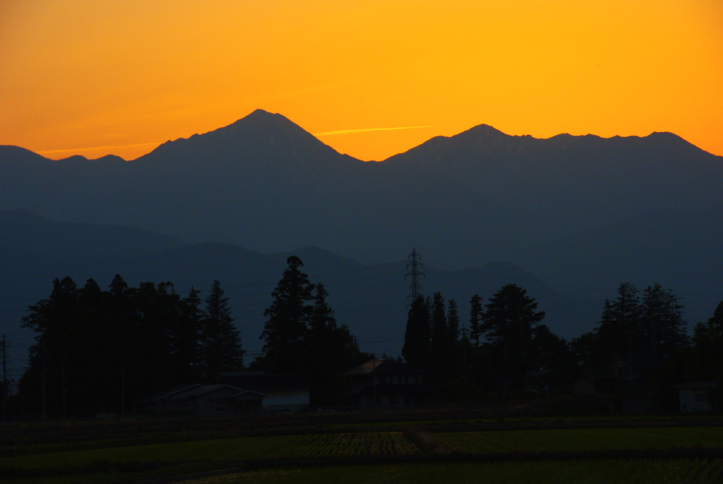 安曇野夕暮れ