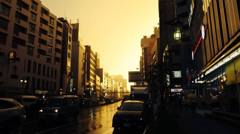 都会の夕焼け