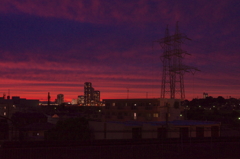 ある街のある日の夕景