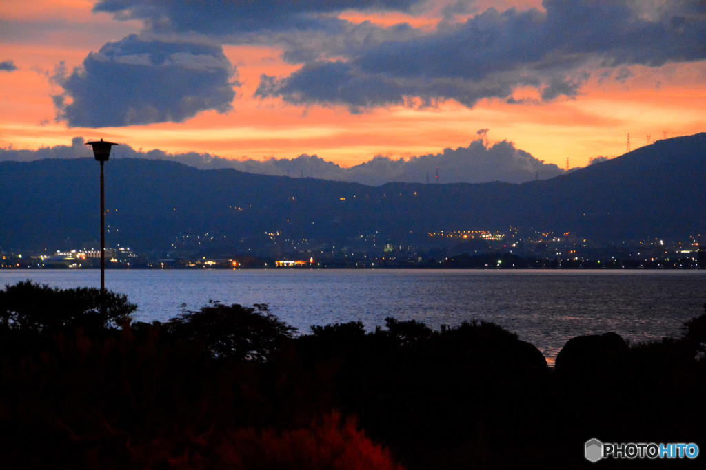 諏訪湖の日の黄昏１