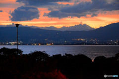 諏訪湖の日の黄昏１