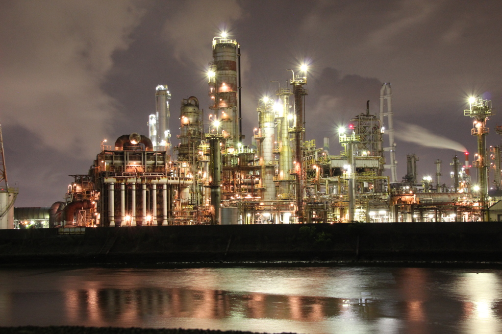 Oil plant at midnight 3