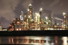 Oil plant at midnight 3