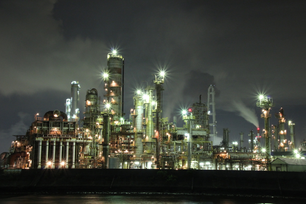 Oil plant at midnight 1