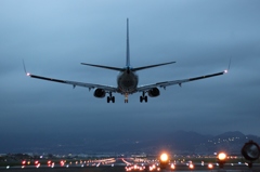 曇り空のランディング