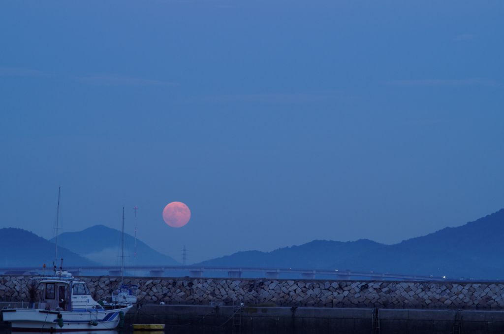 大海漁港からの月夜Ⅳ